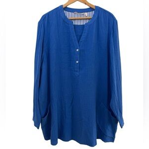 Soft Surroundings Gauze Cotton Fabric Tunic Top 3X